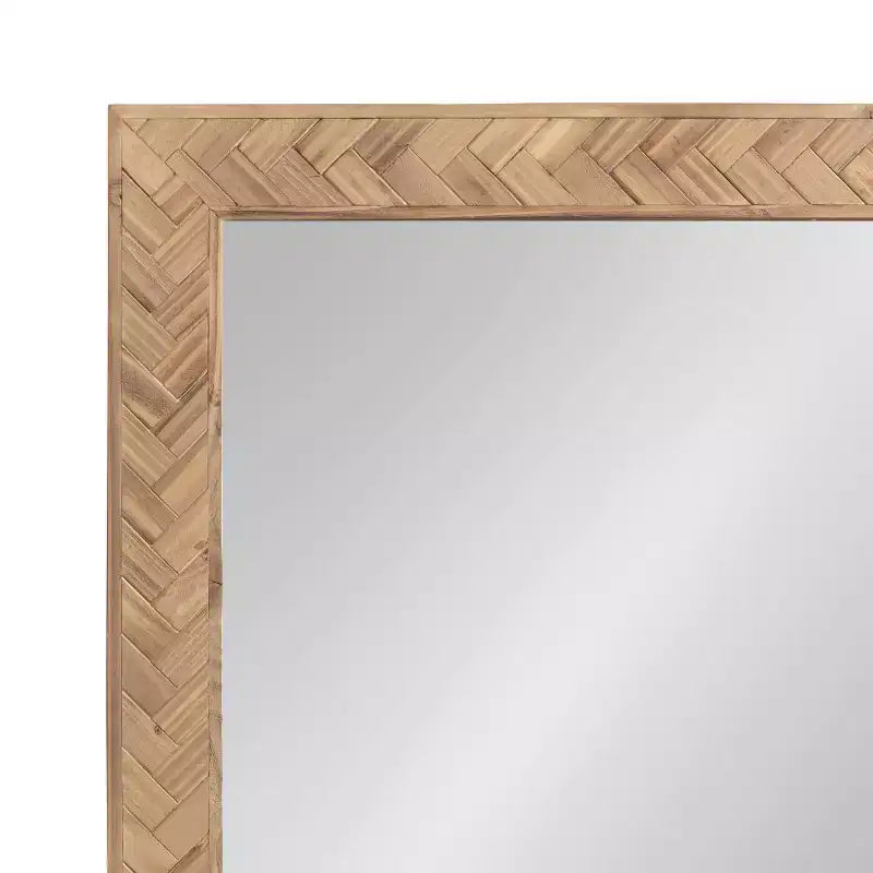 Specchio da parete rettangolare 24"x36" con cornice in legno Chevron