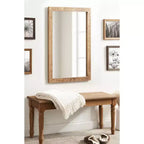 Specchio da parete rettangolare 24"x36" con cornice in legno Chevron