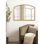 Specchio da parete ad arco 36"x27" con cornice dorata