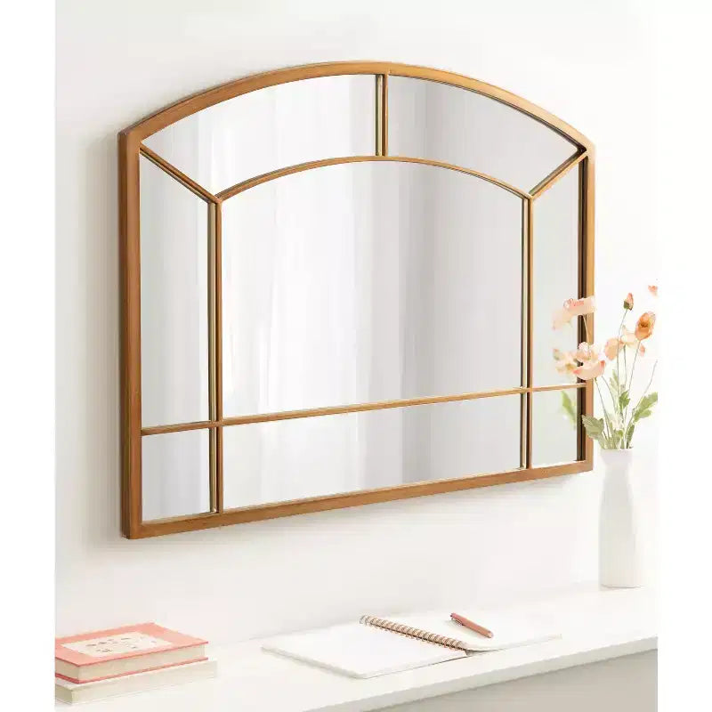 Specchio da parete ad arco 36"x27" con cornice dorata