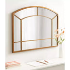 Specchio da parete ad arco 36"x27" con cornice dorata