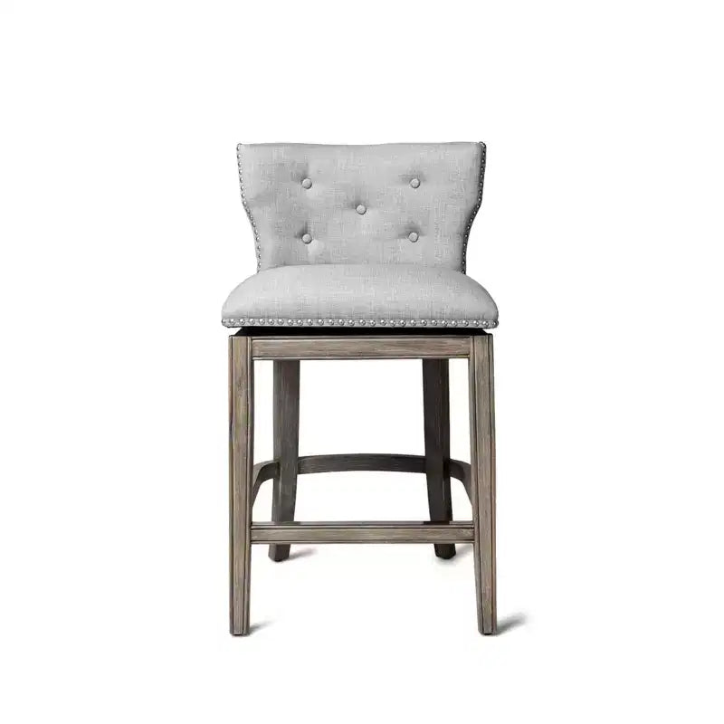 Sgabello da bar alto in tessuto Wingback
