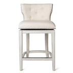 Sgabello da bar alto in tessuto Wingback
