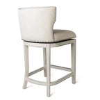 Sgabello da bar alto in tessuto Wingback