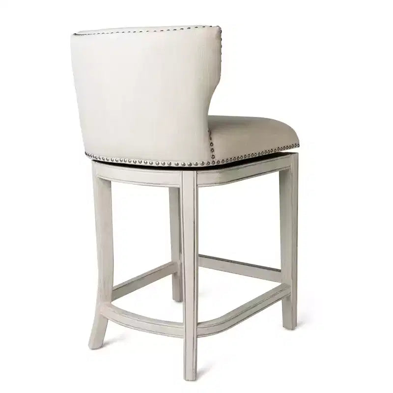 Sgabello da bar alto in tessuto Wingback