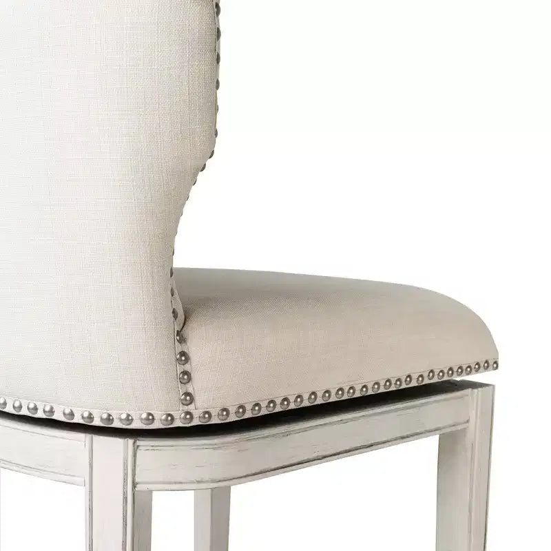 Sgabello da bar alto in tessuto Wingback