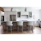 Sgabello da bar alto in tessuto Wingback