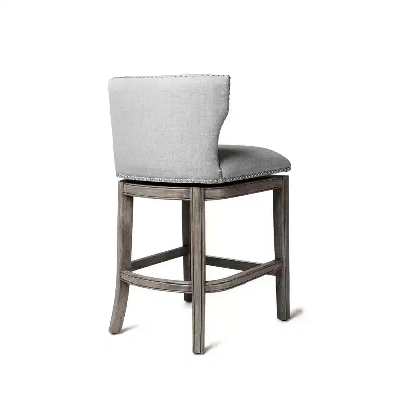 Sgabello da bar alto in tessuto Wingback