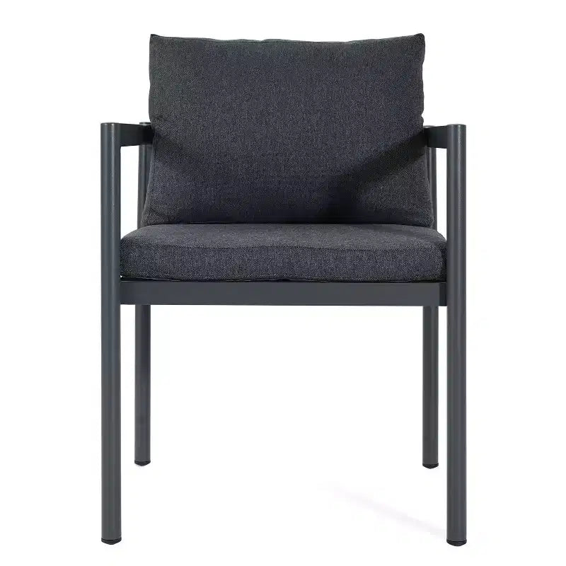Set di 2 sedie da patio da esterno in alluminio per tutte le stagioni con braccioli, portata 136 kg