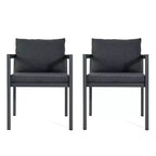 Set di 2 sedie da patio da esterno in alluminio per tutte le stagioni con braccioli, portata 136 kg
