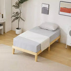 Letto a piattaforma singolo con struttura in legno di pino