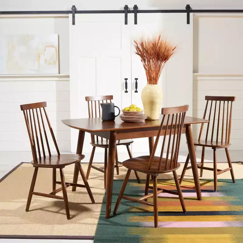 Set di 2 sedie da pranzo in legno di noce