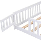 Struttura Letto per Bambini in Legno Massello Dimensione Singola con Sponde di Sicurezza e Doghe di Supporto