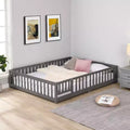 Struttura Letto per Bambini in Legno Massello Dimensione Singola con Sponde di Sicurezza e Doghe di Supporto