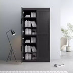 Mobile contenitore a 4 ante con ante in rattan e ripiani regolabili, 157,5 cm A x 78,7 cm L x 40,6 cm P
