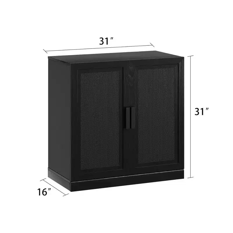 Mobile contenitore a 4 ante con ante in rattan e ripiani regolabili, 157,5 cm A x 78,7 cm L x 40,6 cm P