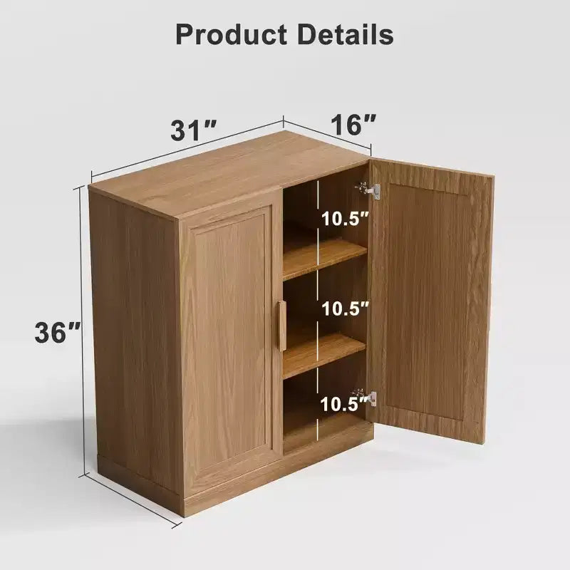 Mobile contenitore in legno con ripiani regolabili, organizer a 2 ante per soggiorno, camera da letto o ufficio