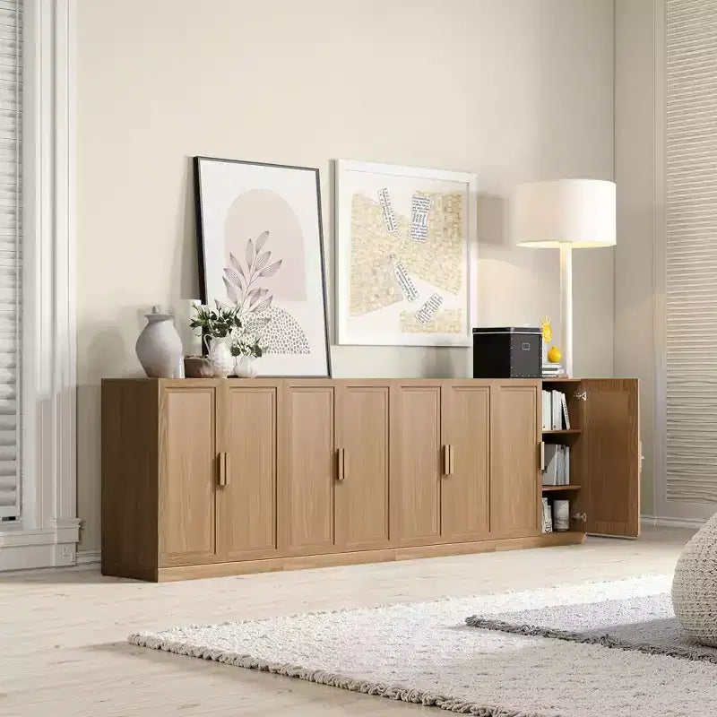 Mobile contenitore in legno con ripiani regolabili, organizer a 2 ante per soggiorno, camera da letto o ufficio