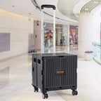 Carrello multiuso pieghevole con manico telescopico, capacità 50 kg, 4 ruote girevoli