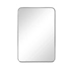 Specchio da Parete Rettangolare 32x22 Pollici con Cornice in Metallo, Argento