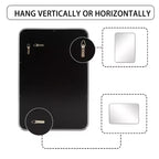 Specchio da Parete Rettangolare 32x22 Pollici con Cornice in Metallo, Argento