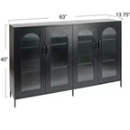Credenza in ferro da 63 pollici con ante a pannello in vetro