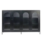 Credenza in ferro da 63 pollici con ante a pannello in vetro