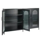 Credenza in ferro da 63 pollici con ante a pannello in vetro