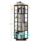 Libreria Girevole a 4 Livelli con Struttura in Metallo, Rotazione a 360°, 40 x 137 cm