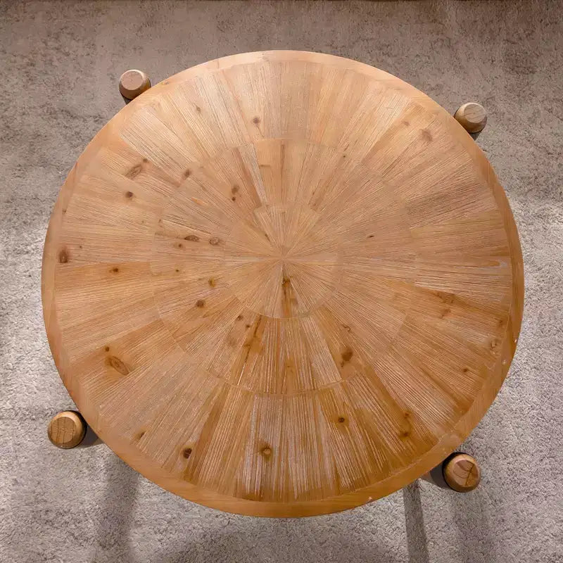 Tavolino rotondo rustico in legno