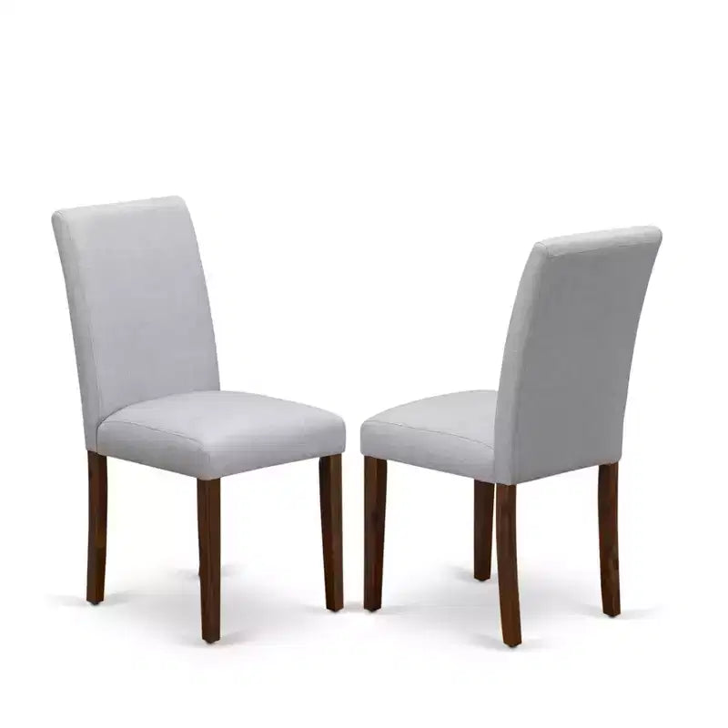 Set di 2 sedie da pranzo imbottite con struttura in legno di gomma