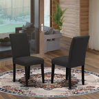 Set di 2 sedie da pranzo imbottite con struttura in legno di gomma