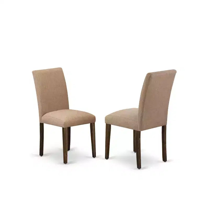 Set di 2 sedie da pranzo imbottite con struttura in legno di gomma