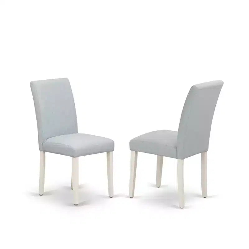 Set di 2 sedie da pranzo imbottite con struttura in legno di gomma