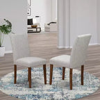 Set di 2 sedie da pranzo imbottite con struttura in legno di gomma