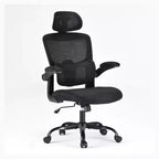 Sedia ergonomica da ufficio con schienale alto, braccioli ribaltabili e supporto lombare regolabile