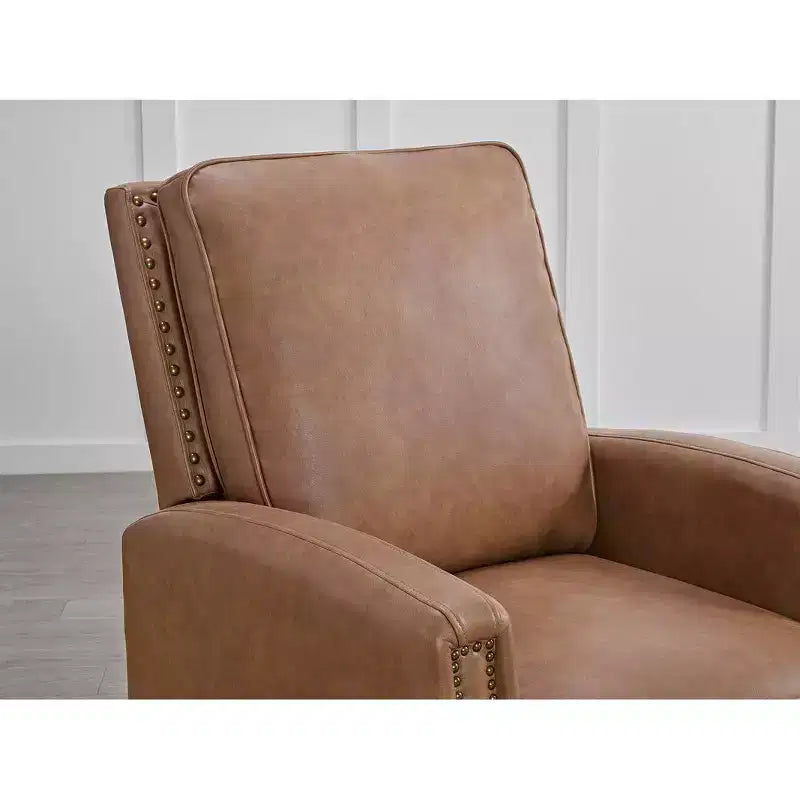 Poltrona reclinabile a spinta con borchie decorative per soggiorno