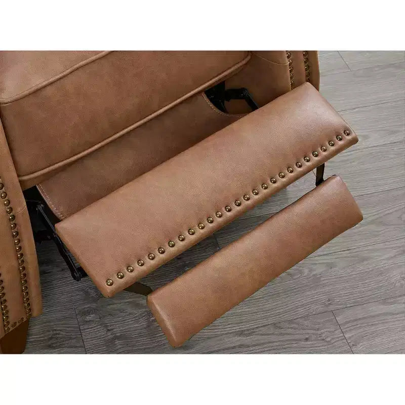 Poltrona reclinabile a spinta con borchie decorative per soggiorno
