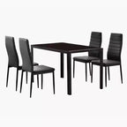 Tavolo da pranzo rettangolare con piano in vetro temperato, 4 posti