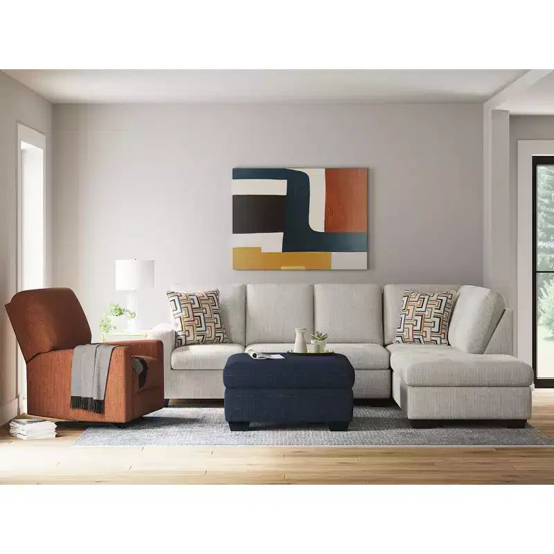 Pouf/Ottoman quadrato di grandi dimensioni con cuscino rigido