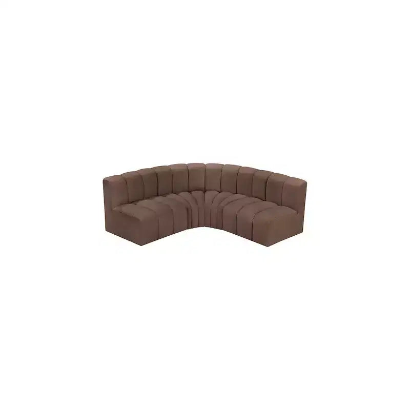 Divano componibile Arc in pelle vegana marrone