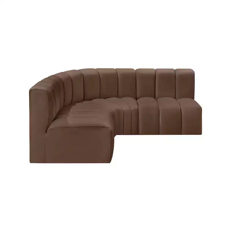 Divano componibile Arc in pelle vegana marrone