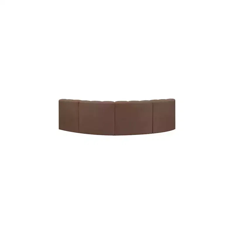 Divano componibile Arc in pelle vegana marrone