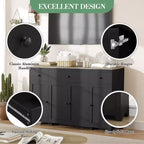 Mobile Credenza/Buffet da 55" con 3 Cassetti e 4 Ante, Ripiano Regolabile