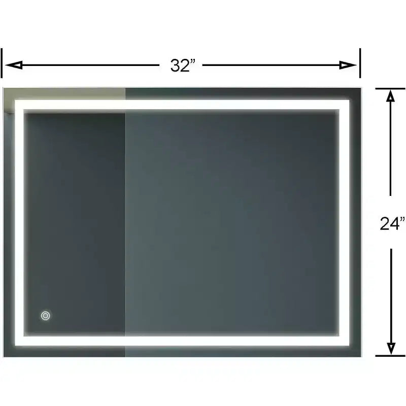 Specchio da bagno a LED da 32 x 24 pollici con antiappannamento e temperatura colore regolabile