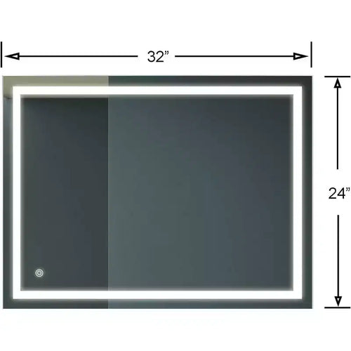 Specchio da bagno a LED da 32 x 24 pollici con antiappannamento e temperatura colore regolabile