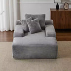 Divano letto futon imbottito con braccioli e cuscini decorativi, stile chaise longue di grandi dimensioni