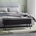 47.8 Storage Ottoman Bench with Leather Upholstery, Sturdy Hinges, Footrest Seat for Bedroom or Entryway