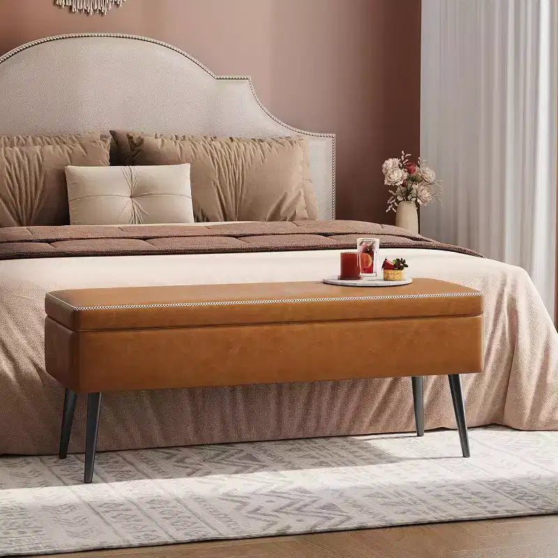 Panca Contenitore Ottomana con Rivestimento in Similpelle