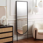 Specchio da terra in ferro nero 25 x 68 pollici